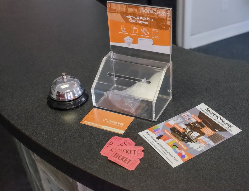 SourceOne SOURCE ONE Acrylic Heavy Duty Donation/Ballot Box with Lock and Sign Holder - Image 1